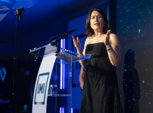 Julia Muir presenting the awards ceremony [photograph]